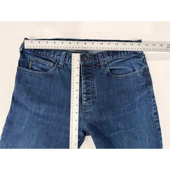 Men's Armani Jeans Blue J21 Regular Fit Straight Jeans Waist 34x32 Button Fly